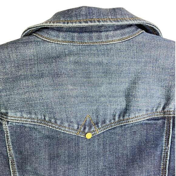 Liverpool Los‎ Angeles Classic Jean Jacket Wmns S Faded Distressed Blue Cotton - Picture 4 of 10
